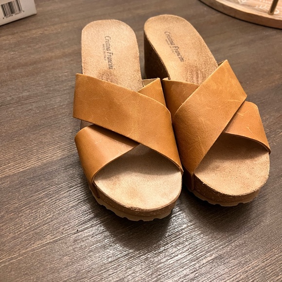Cristina Francini made in Italy Brown Wedge Sandals!👡 - Picture 3 of 6